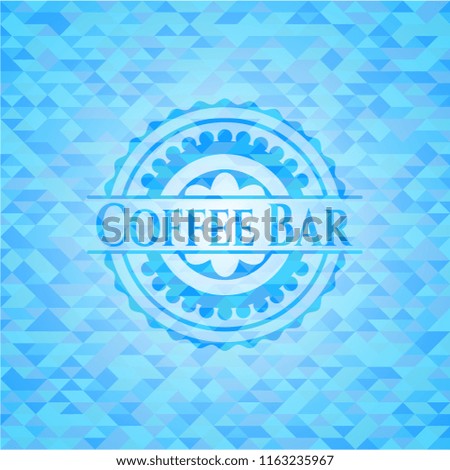 Coffee Bar realistic light blue mosaic emblem