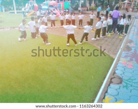 Blur children learning in harmony On the playground Inside the kindergarten,need blur picture