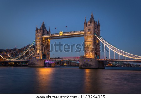 The Tower Bridge landmark in central London, England