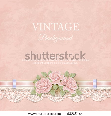 Vector vintage background with roses.