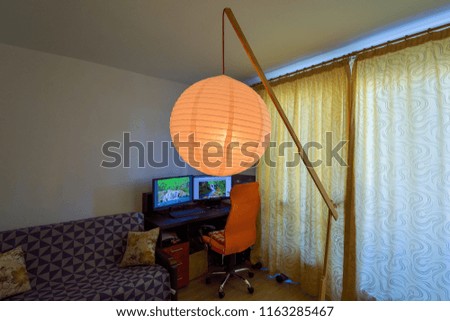big hanging lamp interior in the house