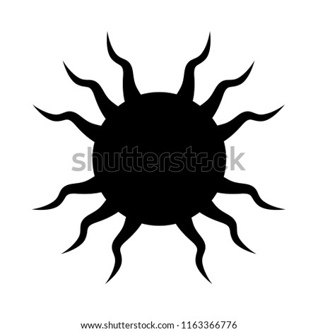 black sun aart deco design icon vector illustration on white background