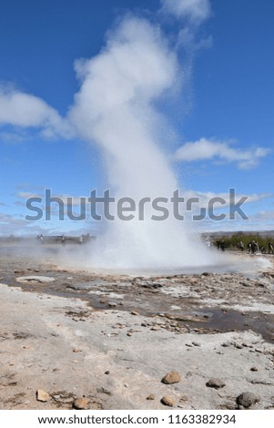 the outburst of a geyser, Iceland