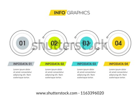 Vector Infographic design template with 4 options or steps. Infographics for business concept. Can be used for presentations banner, workflow layout, process diagram, flow chart, info graph