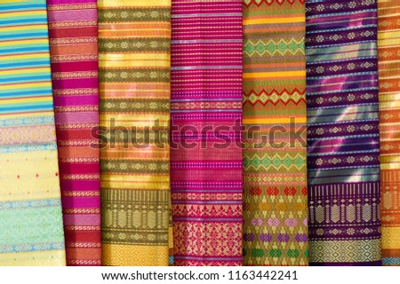 Many silk lined in colorful. Each of them has a beautiful and individual meaning in each color.