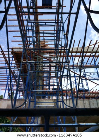 steel framework for concrete structure in site building