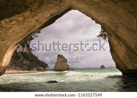 Cathedral Cove. Famous beach located in New Zealand.