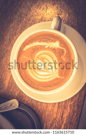 Close up image of a barista made coffee