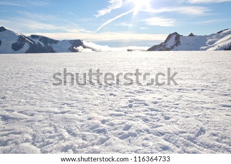 Winter landscape at Mountain Cook National Park New Zealand Royalty-Free Stock Photo #116364733