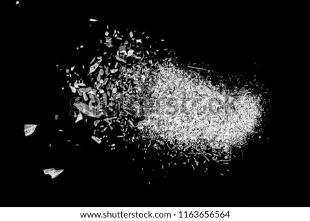 white coal dust on a black background