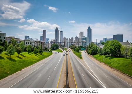 The Jackson Street Bridge in Atlanta Georgia Royalty-Free Stock Photo #1163666215