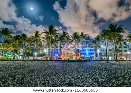 An Early Morning from Miami Beach's South Beach in Florida Royalty-Free Stock Photo #1163685553