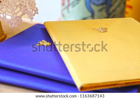 notebooks with Garuda sign used for thai royal ceremonies and official annoncements.