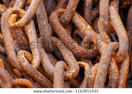Rusty old ships anchor chains