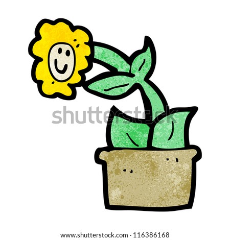 happy cartoon flower