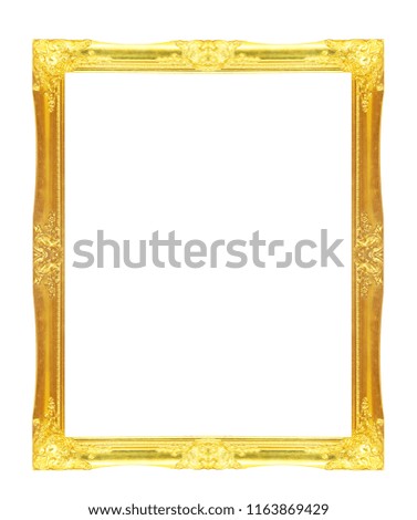 Old Antique gold frame Isolated On White Background