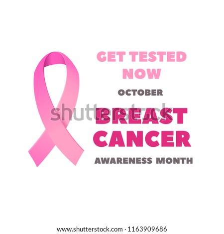 Breast Cancer Awareness Month October Poster. Lettering Illustration. International health campaign for woman in October.