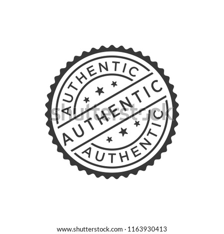 Authentic stamp icon vector illustration Royalty-Free Stock Photo #1163930413