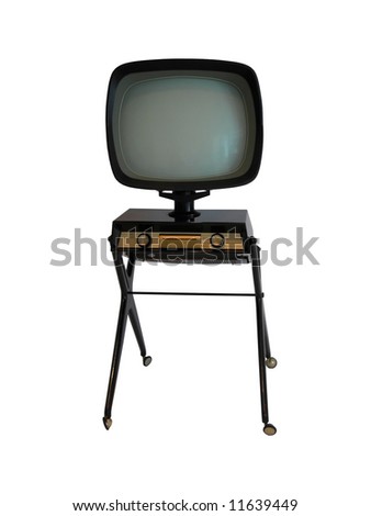 An old TV receiver on white background Royalty-Free Stock Photo #11639449