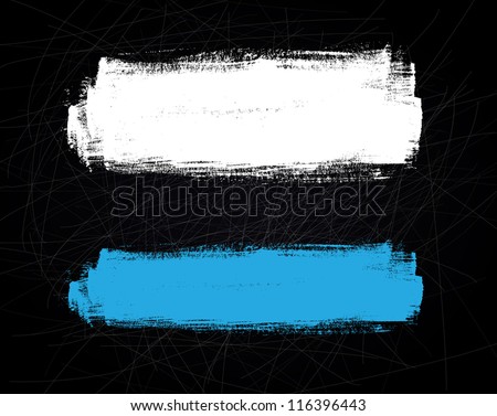 Abstract vector brush stroke on black scratched background