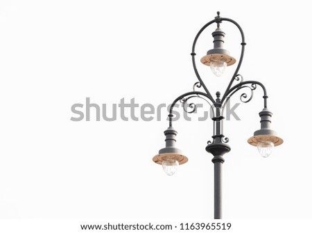 Street lights with white background