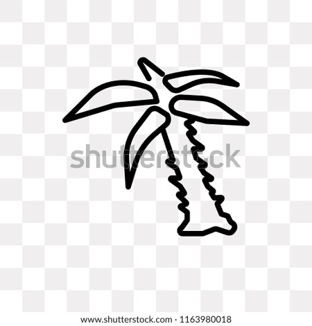 Palm Trees vector icon isolated on transparent background, Palm Trees logo concept