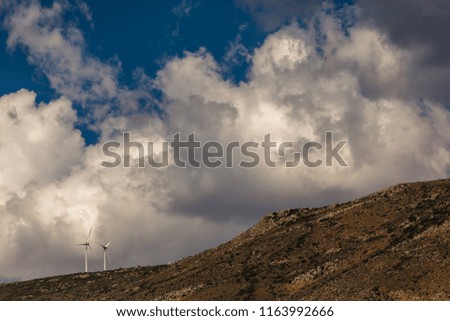 impressive clouds over island of Peloponnese, Greece