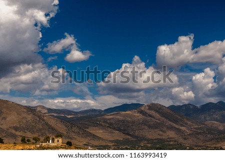 impressive clouds over island of Peloponnese, Greece