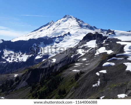 A Stunning view of glaciers on Mount Baker from Ptarmigan Ridge