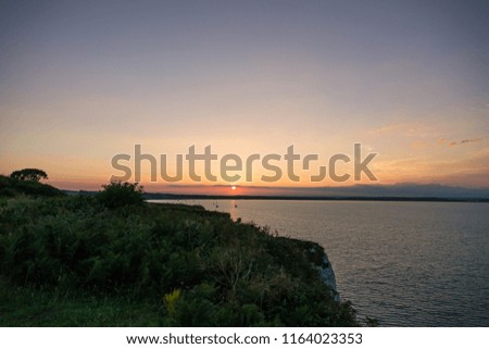 Sunset over Bournemouth and Old Harry Rocks Wildlife