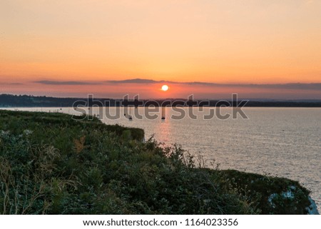 Sunset over Bournemouth and Old Harry Rocks Wildlife