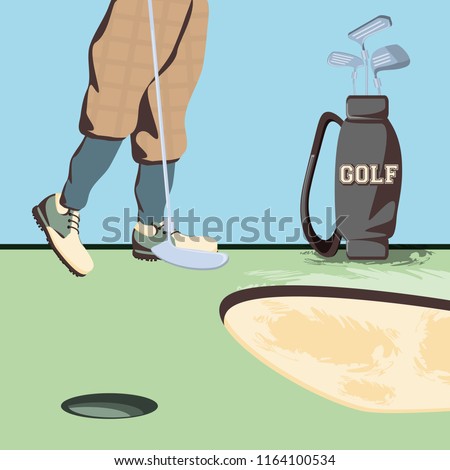 golfer feet on golf course 
