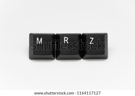 black keys of keyboard with different years words or names Royalty-Free Stock Photo #1164117127