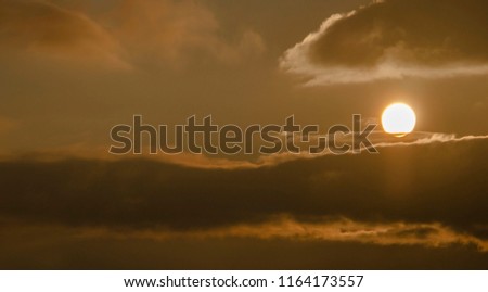 Beautiful view of sunset with copy space