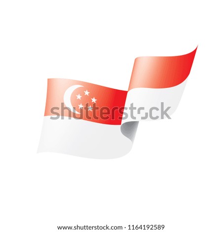 Singapore flag, vector illustration on a white background.