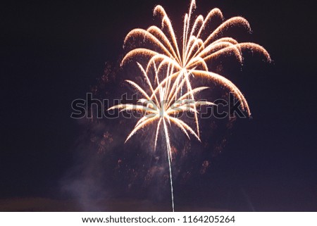 Amazing fireworks festival in Tsurumi river, Yokohama, Japan.

