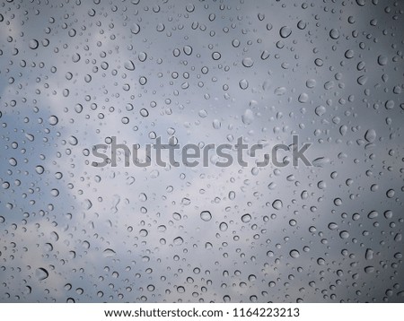 Water droplets in the mirror