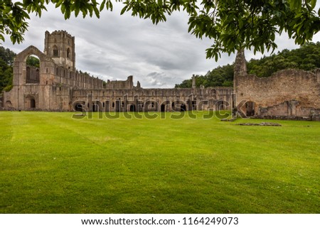 Fountains Abbey in North Yorkshire, England, UK.
