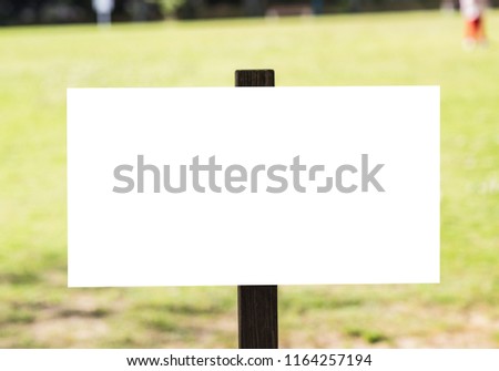 Sign in park with copy space.