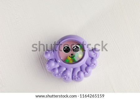 Plastic toy, rattle for babies, cute octopus