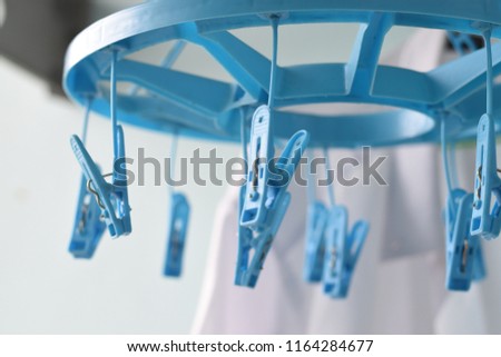 blue clothes line outdoors