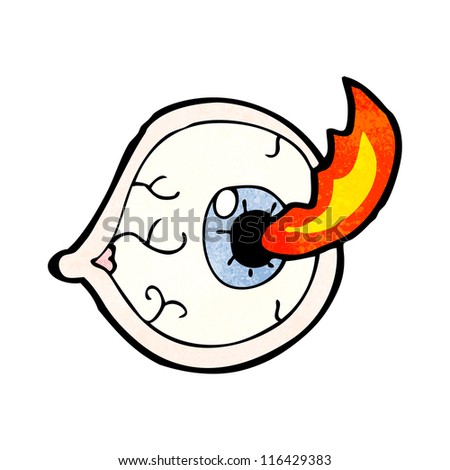 cartoon flaming eyeball