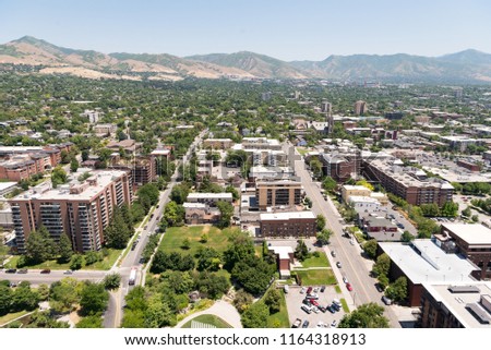 A bird's-eye view of Salt Lake City, Utah