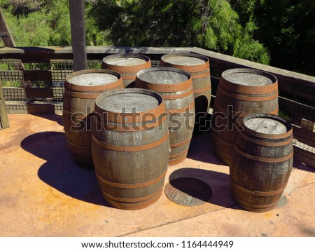 Old wooden barrels