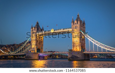 The Tower Bridge landmark in central London, England