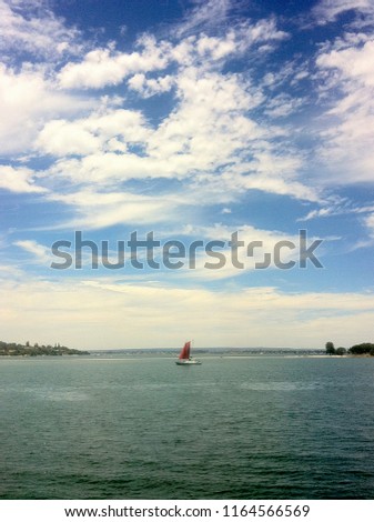 Lone sailboat on the sea