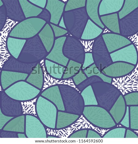 Seamless pattern. Children's colored pattern consisting of sloppy broken ovals against a background of squares consisting of flying splashes.