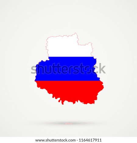 Vinnytsia Oblast map in Russia flag colors