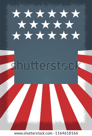 American independence day, American holidays and events. Political flayer blue white and red.