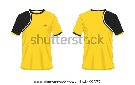 T-shirt yellow and black soccer or football template for team club on white background. Jersey sport, vector illustration eps 10.